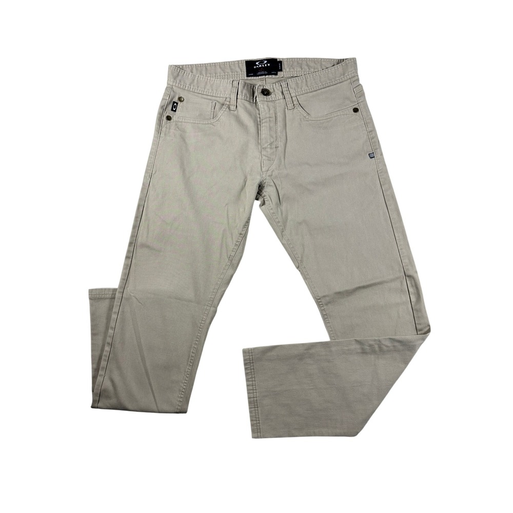 Oakley Slim Fit Chino Pants Mens 32x30 Khaki Tan 5-Pocket Trousers